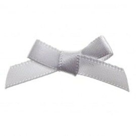 Trucraft 3cm Satin Ribbon Mini Craft Bows - White - Pack of 20