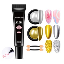CARMEIN 5D Nail Art Sculpting gel Kit-2PCS 10g/0.35floz Unleash Your Creativity in Nail Art Sculpting 5D Nail Gel Dimensional Nail Art designs Ideal for both professional and Home DIY