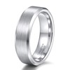 TRUMIUM 6mm Tungsten Rings White Silver for Men Women Wedding