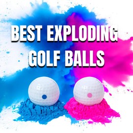 Winsharp Gender Reveal Golf Balls Exploding Set - 2 Balls - (1 Pink & Blue) Plus Tees, Best for Golf Theme Gender Reveal Parties