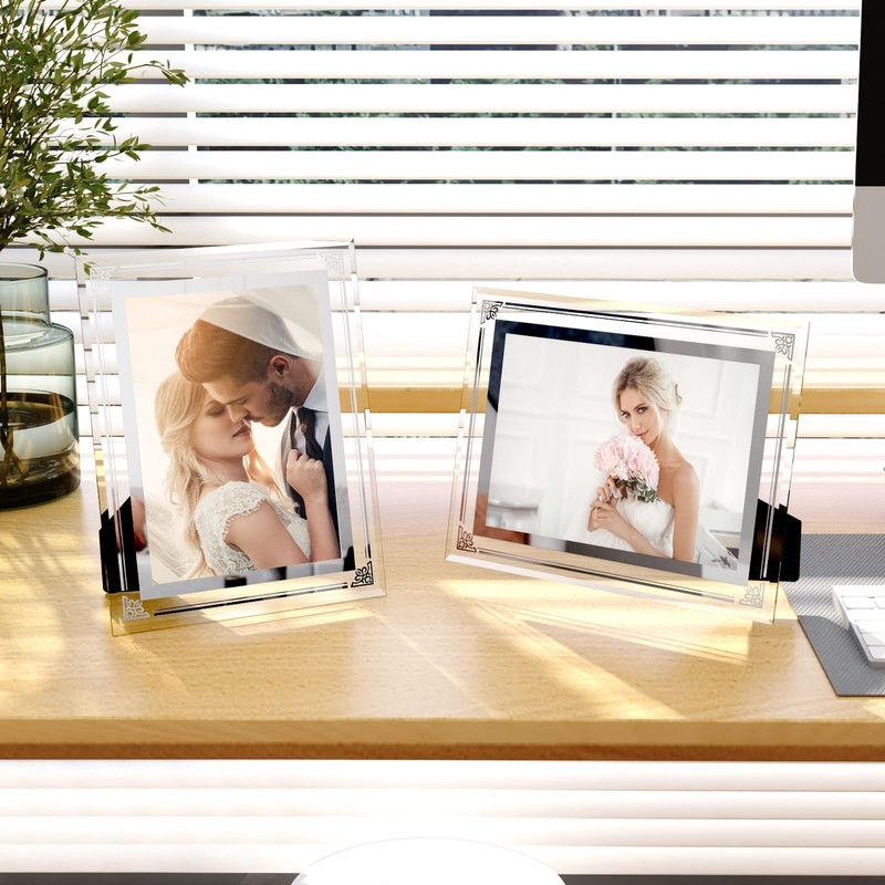 HORLIMER 2 Pack 5x7 Picture Frame, Glass Photo Frames 5