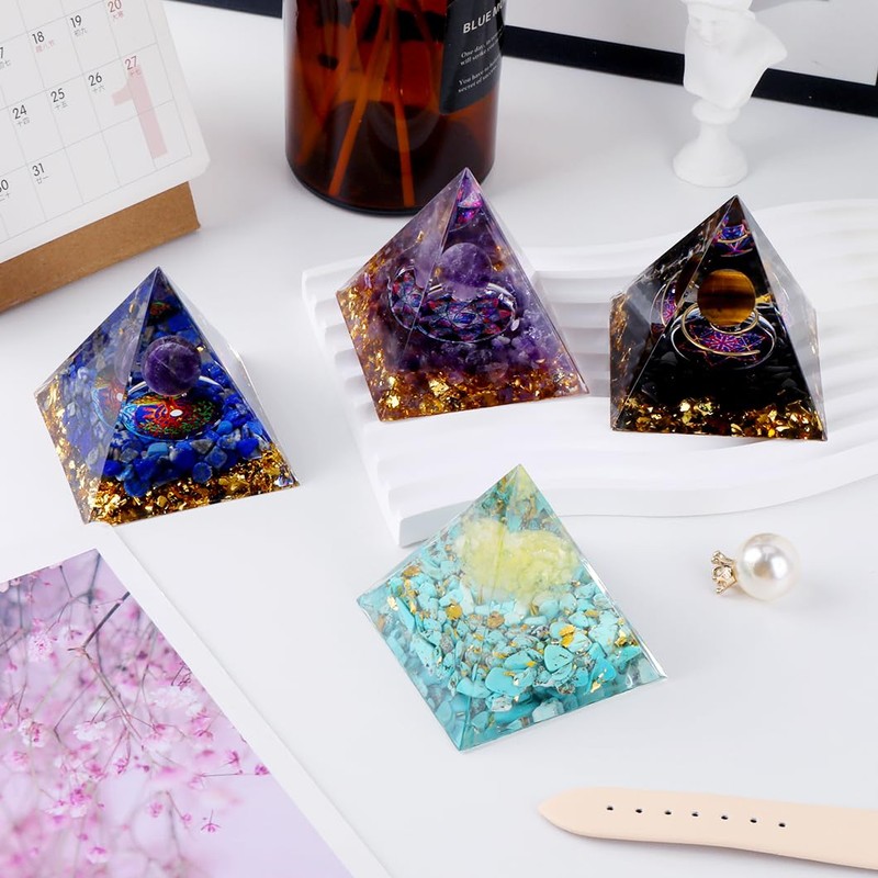 Rolin Roly Positive Pyramid Gemstones Healing Stones Natural Home Decor