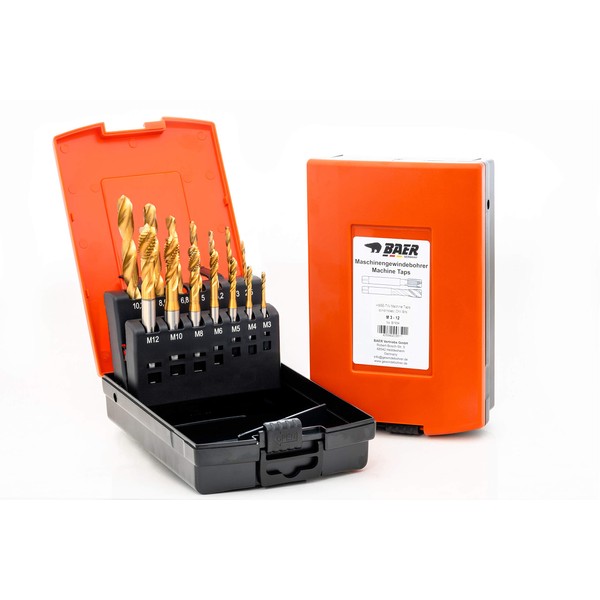 BaerCoil BAER Tap Set HSSE-TIN: Machine Tap Blind Hole Core