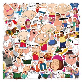 56 Pcs Family Guy Stickers for Laptop, Cool Decals for Teens Kids Boys Skateboard Phone