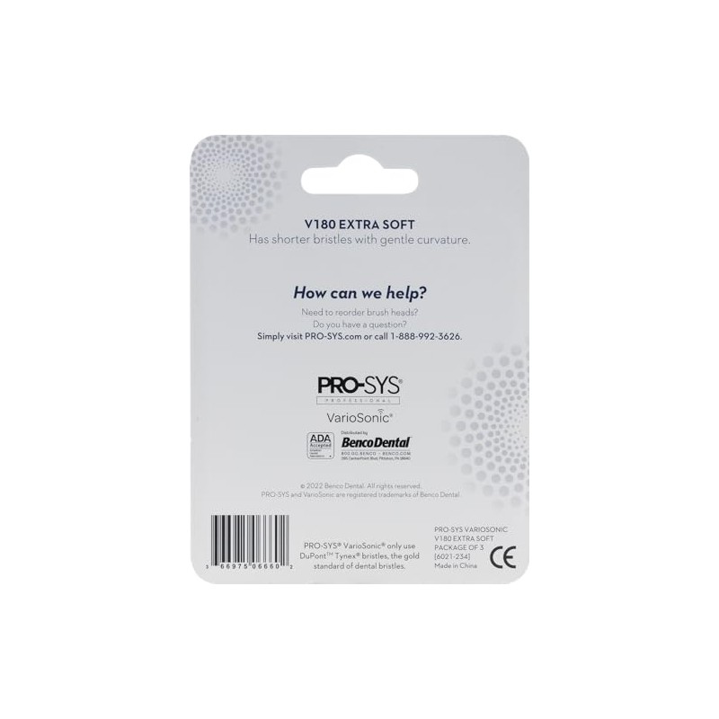 PRO-SYS® White VarioSonic® Electric Toothbrush Replacement Heads (V180 Extra Soft),