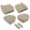 munirater 6Pcs Tan Front Leather Seat Cover Bottom and Lean