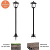 40 Inch Solar Flame Flickering Lights Outdoor, Waterproof LED Post