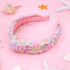 YARIEW Sequin Knotted Headband for Girls Sparkle Rainbow Knot Hair