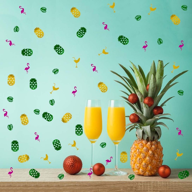 Summer Confetti Pineapple Confetti Flamingo Palm Leaf Sprinkles Shape Table