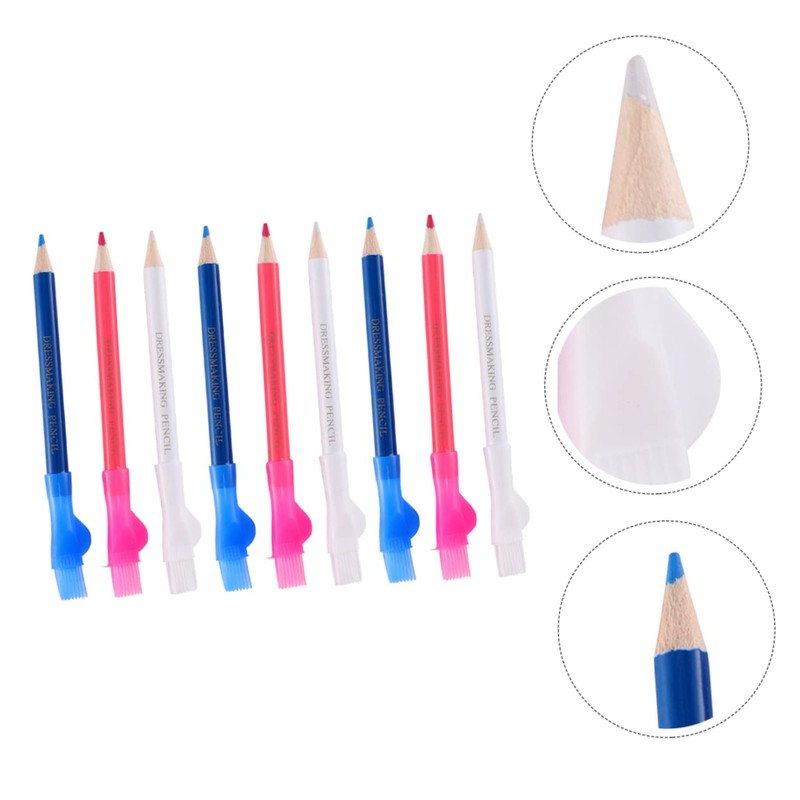 COHEALI 9pcs Tailors Pencil Marker Pens Garment DIY Chalks Brush