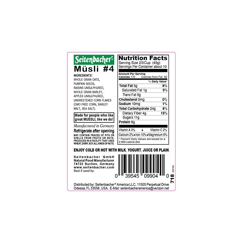 Seitenbacher Muesli #4 Nut Lovers, 16 Ounce, Pack of 6