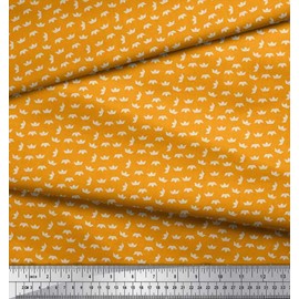 Soimoi Orange Velvet Fabric Paper Boat Art & Craft Print Sewing Fabric BTY 58 Inch Wide