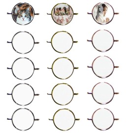 Frinnovan - Paquete de 15 abalorios de sublimación para reloj de transferencia de calor, abalorios personalizados, para fotos, joyas, en blanco, para mujeres, hombres, manualidades, redondo, plata