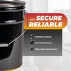 ATERET 5 Gallon Black Metal Bucket & Lever Lock Pail