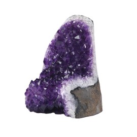 Superior Amethyst Geode Crystal Cluster [1.5 to 2 lb.] - Each Piece is Unique & Natural, Healing Crystal Energy. Reiki Calming Crystal. Purple Decor, and Receive a Free Selenite Wand!