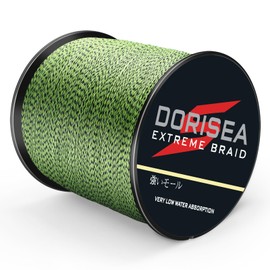Dorisea Extreme Braid 100% Pe Multi-Color(Fluorescent Green&Black) Braided Fishing Line 109Yards-2187Yards 6-550Lb Test Fishing Wire Fishing String Superline (500m/546Yards 30lb/0.26mm)