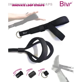 BIVR Kit portátil de pilates para el hogar,equipo con correas,bandas ejercicio resistencia larga de tela,anclajes puerta y mosquetones de aluminio para entrenar como en reformador Negro/Gris adultos