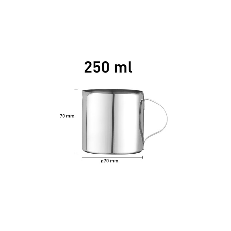 HENDI Milk Jug, Straight Design, with Solid Handle, Cream Jug,