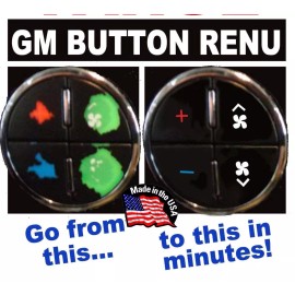 World Graphix GM Button Decals Yukon Tahoe Climate Control 1 - LEFT SIDE FAN HEAT A/C REPAIR
