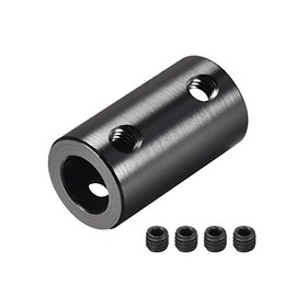 sourcing map 2 Pieces 8 mm to 8 mm Bore Rigid Coupling Screw L25XD14 Aluminium Alloy Shaft Coupling Connector Motor Accessories Black