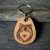 ForLeatherMore - Wolf - Genuine Leather Keychain - Wildlife keychains