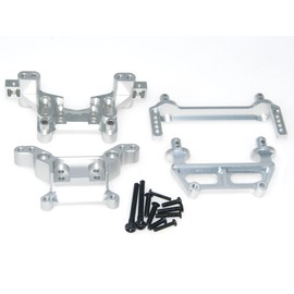 Body Post & Shock Mount Tower Compatible with Hyper GO H16BM H16GT H16DR MJX 1/16 H16 F/R Body Pillars Parts 16208 16209 16210 RC Truck Car Front Rear Aluminum Alloy Upgrade Replace(Silver)