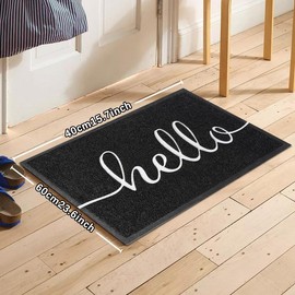 STAR SPACE HexCore Entry Mat | NanoGrip 4.0 & ISO 9001 | SPA Entrance/Smart Home Washable Rugs Mother's Day Giftl - Size: 40cm15.7inch*60cm23.6inch, Color: Grey