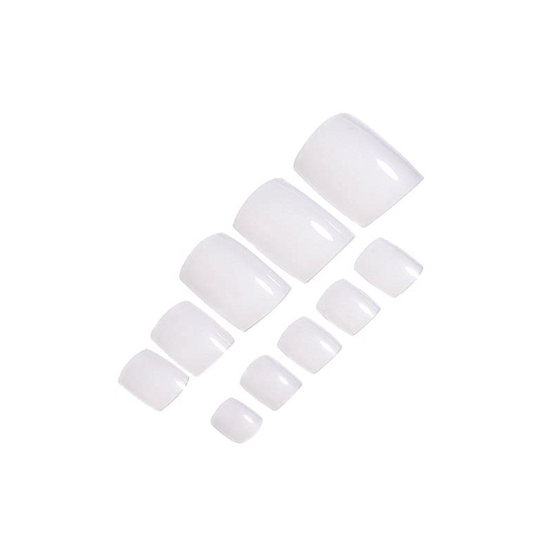 500 Pieces Acrylic False Toenails Natural Full Cover Artificial Square
