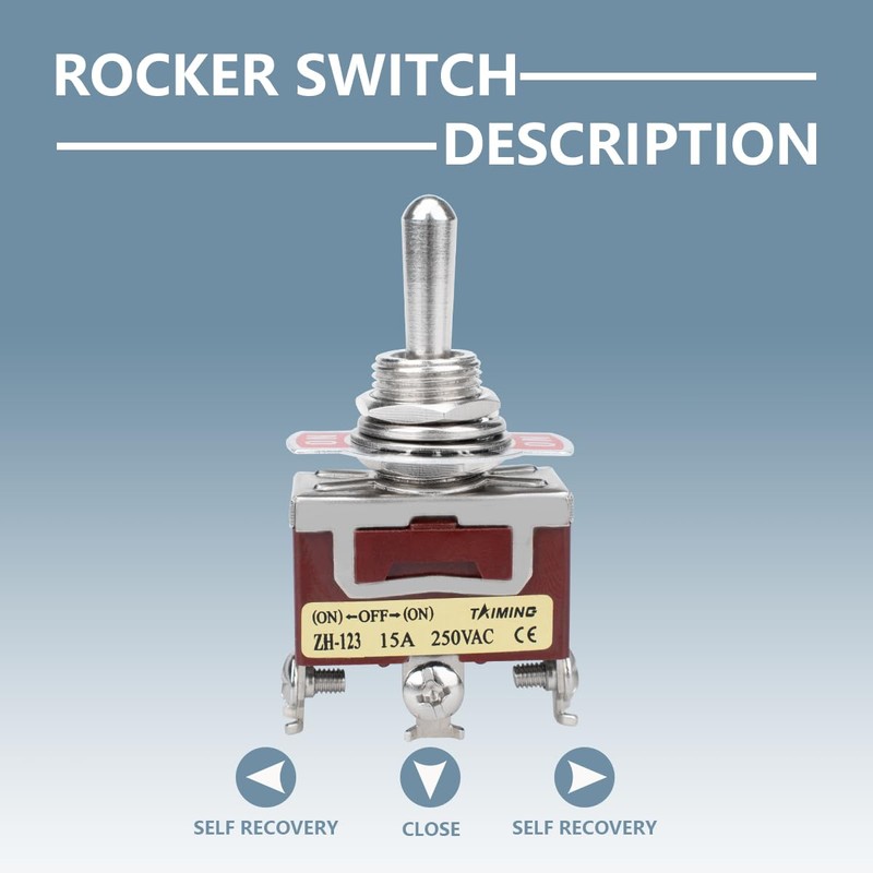 Innfeeltech 3 Pcs Momentary Toggle Switch, 10A 125V, 2H-C123 SPDT,