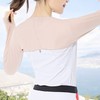 High-Stretch Loose Arm Sleeves with Integrated Hand Bolero - Skin Tone, Cool, UV Protection for Driving, Golf, Summer Black 2ea