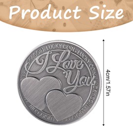 Mabor Lucky Coin I Love You Four-Leaf-Clover Pocket Hug Coin Double Sided Pocket Token Romantic Love Expression for Date Night Gift for Men & Women Husband & Wife