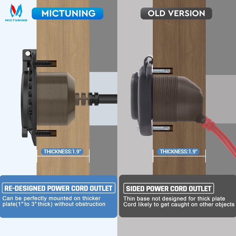 MICTUNING AC Port Plug with Heavy Duty Integrated 20 Inch