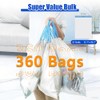 Small Trash Bags 4 Gallon, 360 Count -1.2 Mil Drawstring