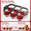 HE-SANQI Silicone Muffin Pan for Baking with Metal Reinforced Frame