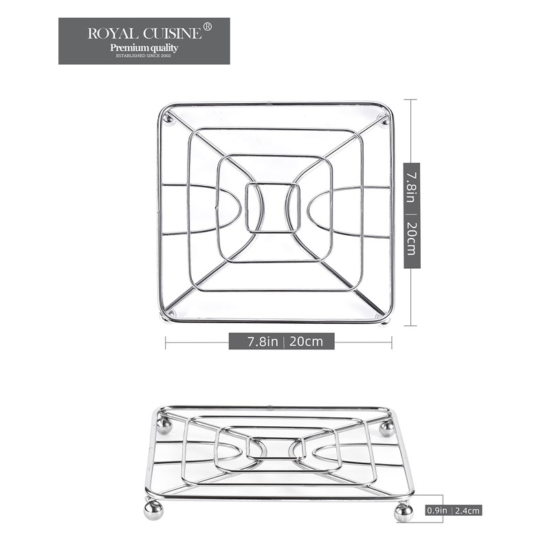 Royal Cuisine Chrome plated Trivet made with Iron Kitchen Worktop