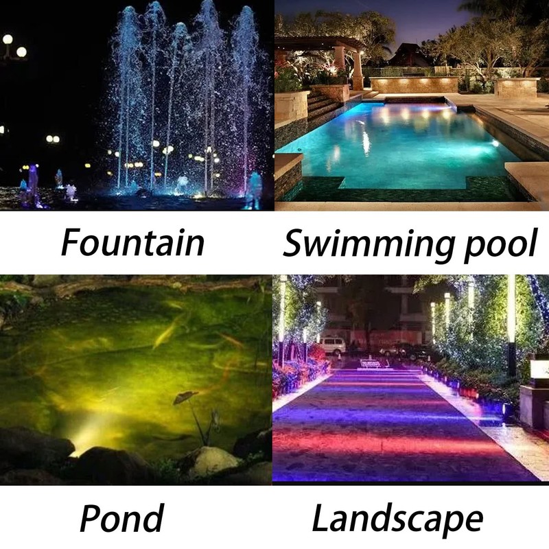 TENSUL RGB Pond Lights with Timer, IP68 Waterproof Underwater Dimmable