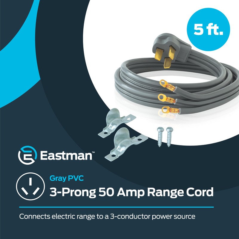 Eastman 5 Feet Electric Range Cord, 50 Amps 3-Prong Wire,