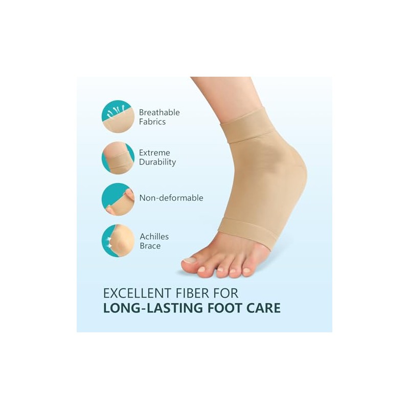 Achilles Tendonitis Support Heel Protector - Compression Padded Sleeve Socks