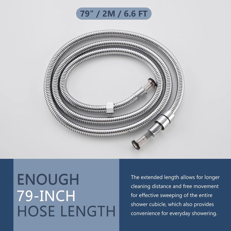 Angle Simple Replacement Shower Hose 79", Stainless Steel Flexible Handheld