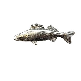 Walleye Pewter Lapel Pin Brooch - USA Made - Hand Crafted