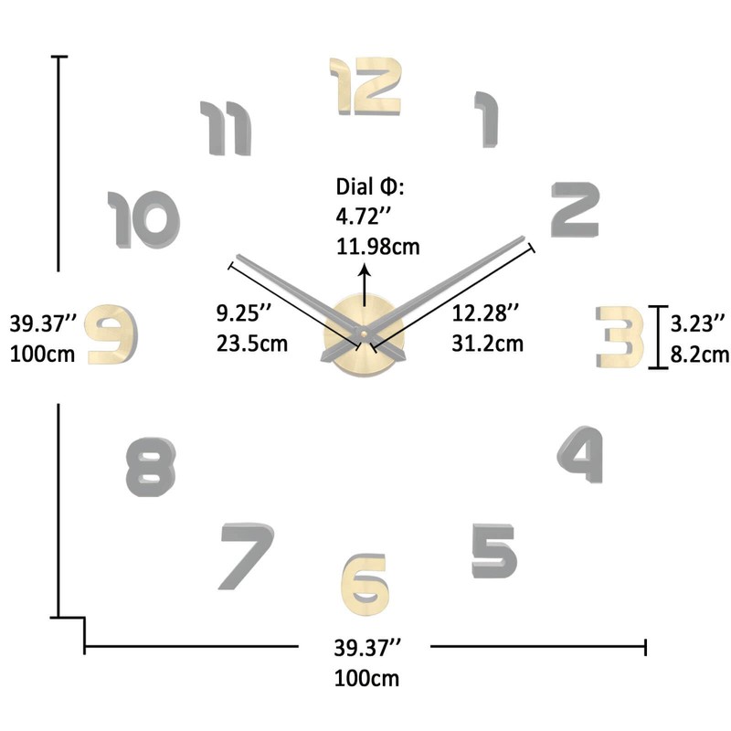VANGOLD Wall Clock Large Wall Clock for Living Room Decor,