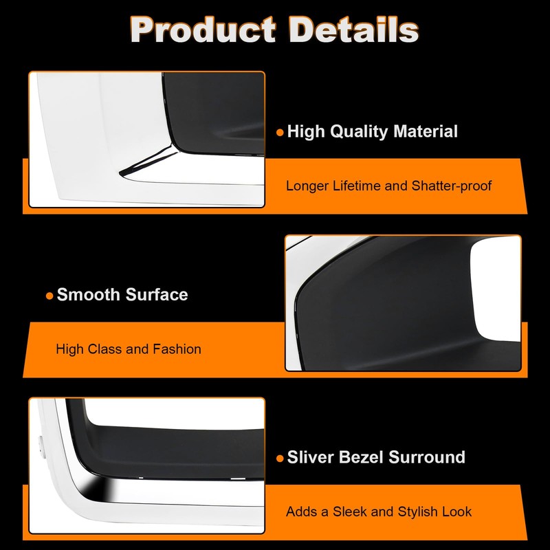 ZJUSDO Fog Light Bezels Compatible with GMC Yukon & Yukon