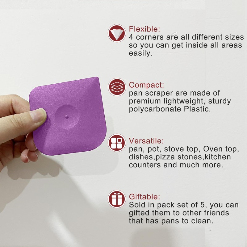 Plastic Pan Dish Pot Food Kitchen Scraper Tool Set, 3