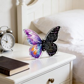 Girlfriend Gifts From Husband Boyfriend Butterfly Shaped Acrylic Plaque Sign Gifts For Girlfriend Mom Wife Husband Boyfriend Gift I Love You Gift