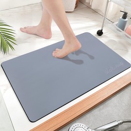 slefancy Diatomaceous Earth Bath Mat, Foot Wipe Mat, Bath Mat, Quick Drying, Washable, Soft, Absorbent Mat, Anti-Slip, Bathroom Mat, Dressing Room, Washroom, Entrance Mat, Kitchen, Easy Care,