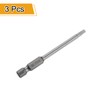 sourcing map 3pcs TT15 Security Torx Head Screwdriver Bit 3.15"