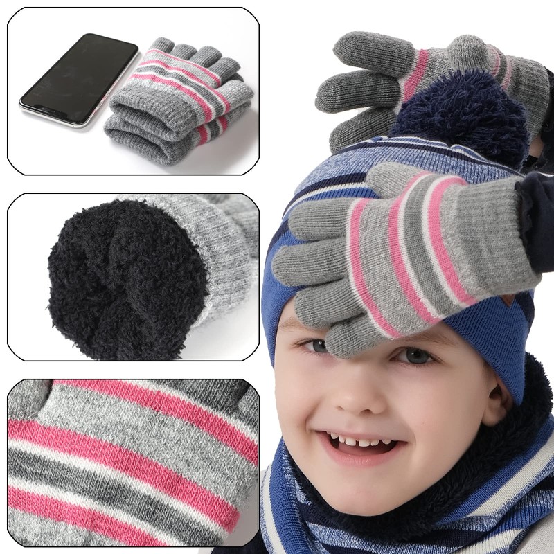 Neusky Hat, Scarf and Gloves Set of 3, Children's Pink