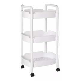 Shopilinc Carrito Organizador 360 Multiusos 3 Niveles Plástico Blanco