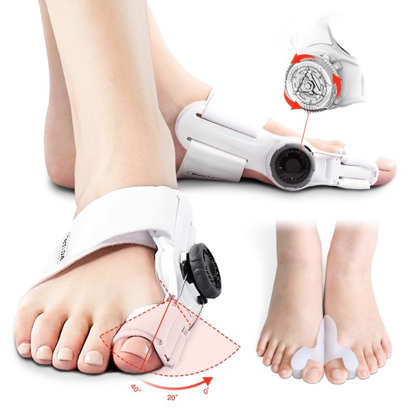 Techlove TL130AF Dial Type Bunion Supporter & Severator Set, Angle, Strength, Adjustable Size, Developed by a Japanese Company, Bunion Protection Goods (Includes Muscle Training Band) (Japanese Instruction Manual), With Own Patent Included, Easy to Put T