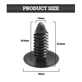 Zlirfy 4 Pack Rivets Fastener Push Clips,Bumper Fastener Rivet Clips,Bumper Plugs Front License Plate Holes Cover Clips,Bumper Shield Fender Liner Push Pin Retainer Clips,Bumper Plugs